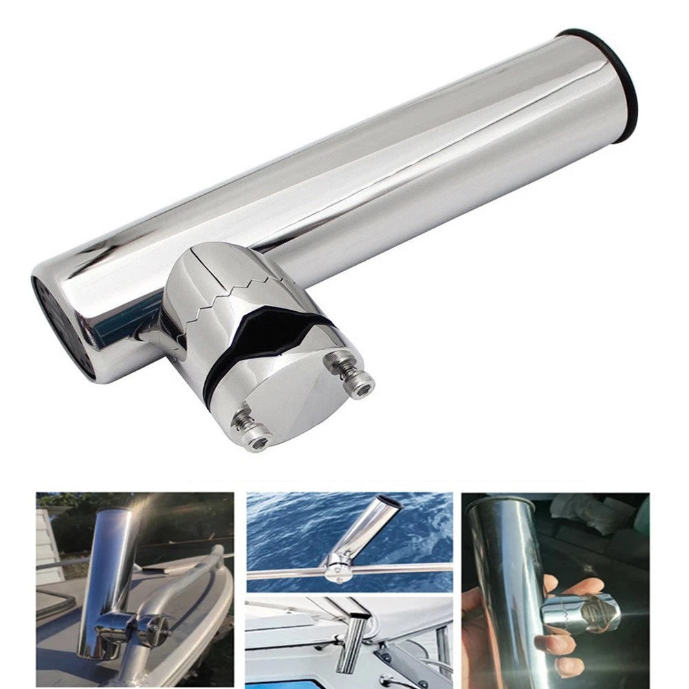 Offset Rod Holder for Boat Yacht Dock (Saltwater Ready, Stainless Steel)