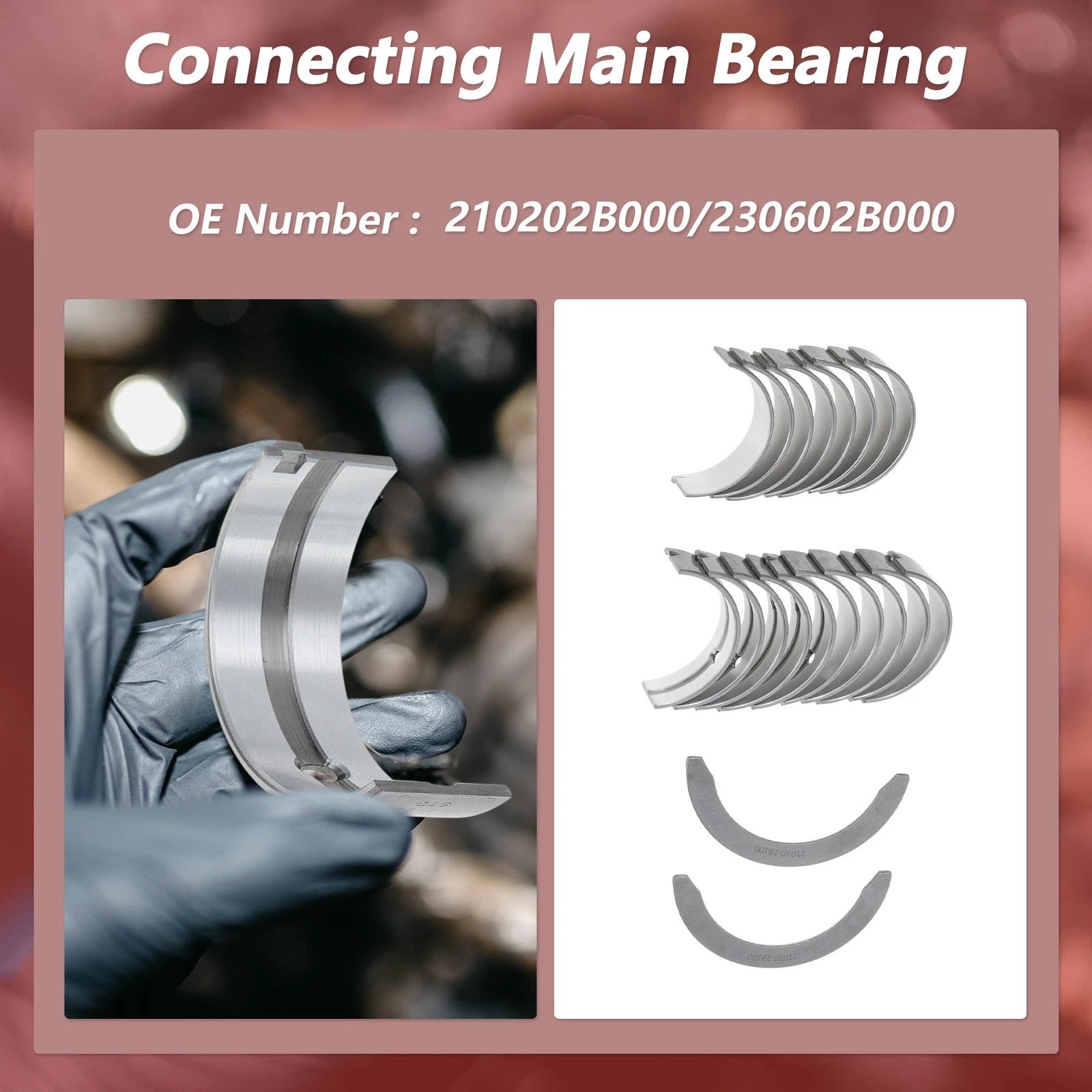 Main Bearing and Connecting Rod Bearing Kit No. 2102B000 for Hyundai Accent 