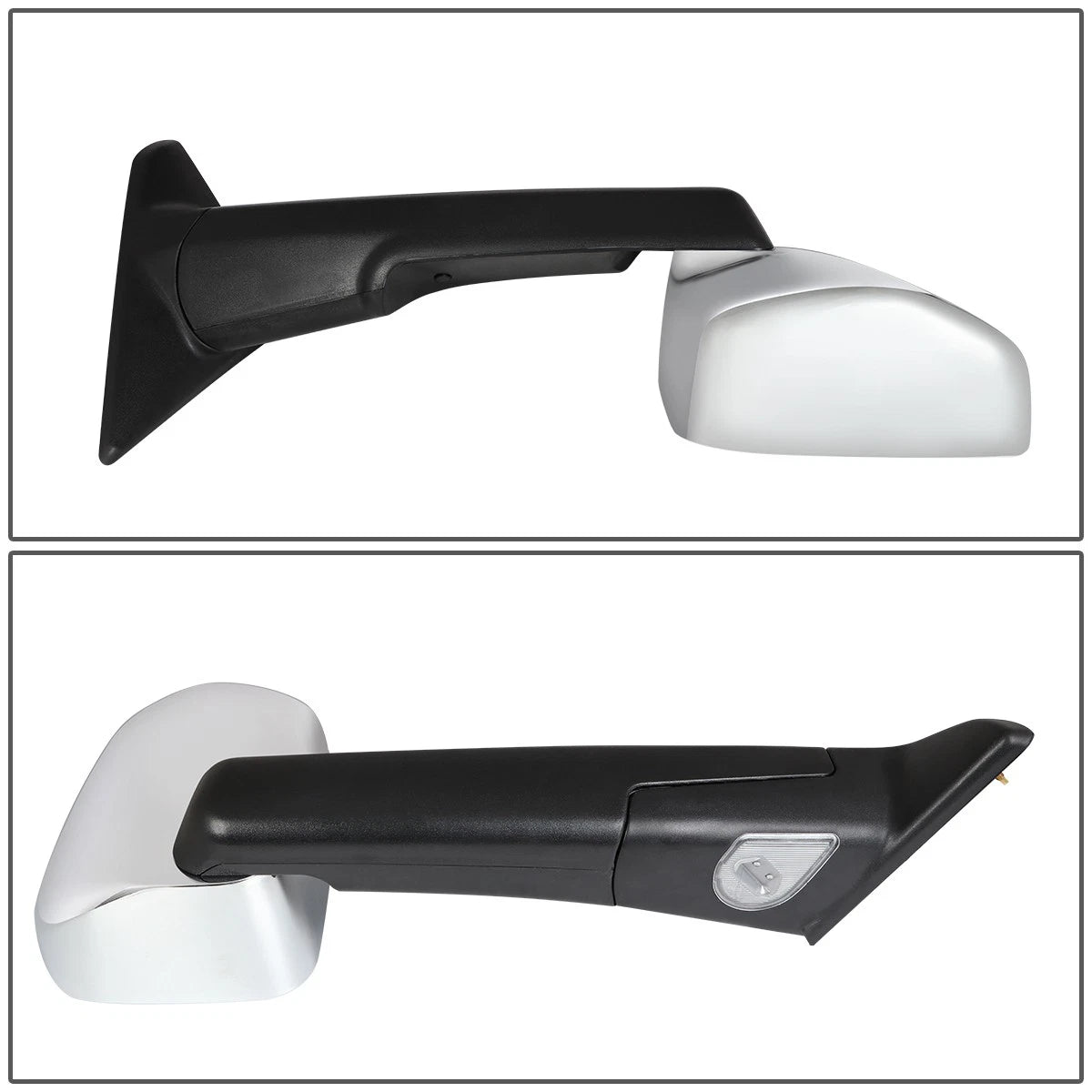 Chrome Manual Flip-Up Side Towing Mirror for Dodge Ram 1500-5500 (2009–2016)