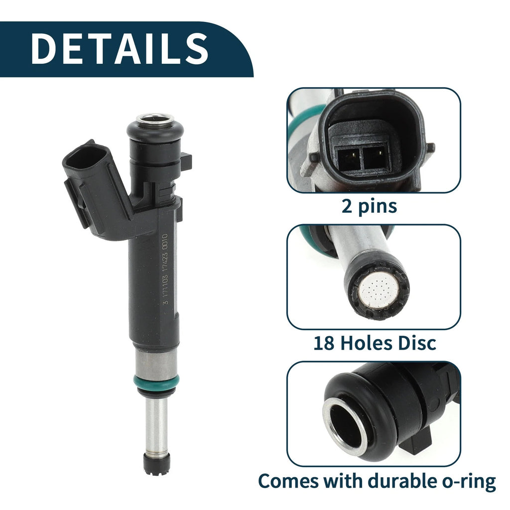Fuel Injector No. 166001KT0A for Nissan Versa 1.6 (2012–2016) 1 Pc Black