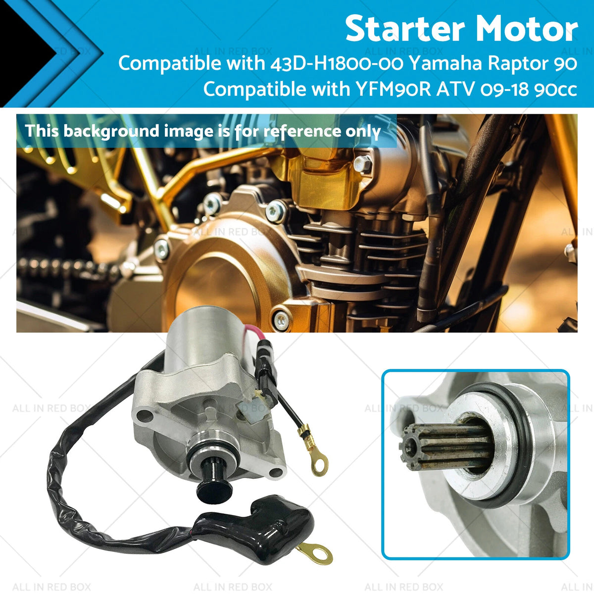 Starter Motor for Yamaha Raptor 90 YFM90R (2009–2018) 43D-H1800-00