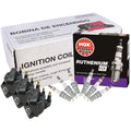 Set of 3 Ignition Coils & 6 NGK Ruthenium HX Spark Plugs for Chevy Pontiac