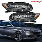 Set of 2 LED DRL Halogen Headlights for Honda Accord (2018–2020)