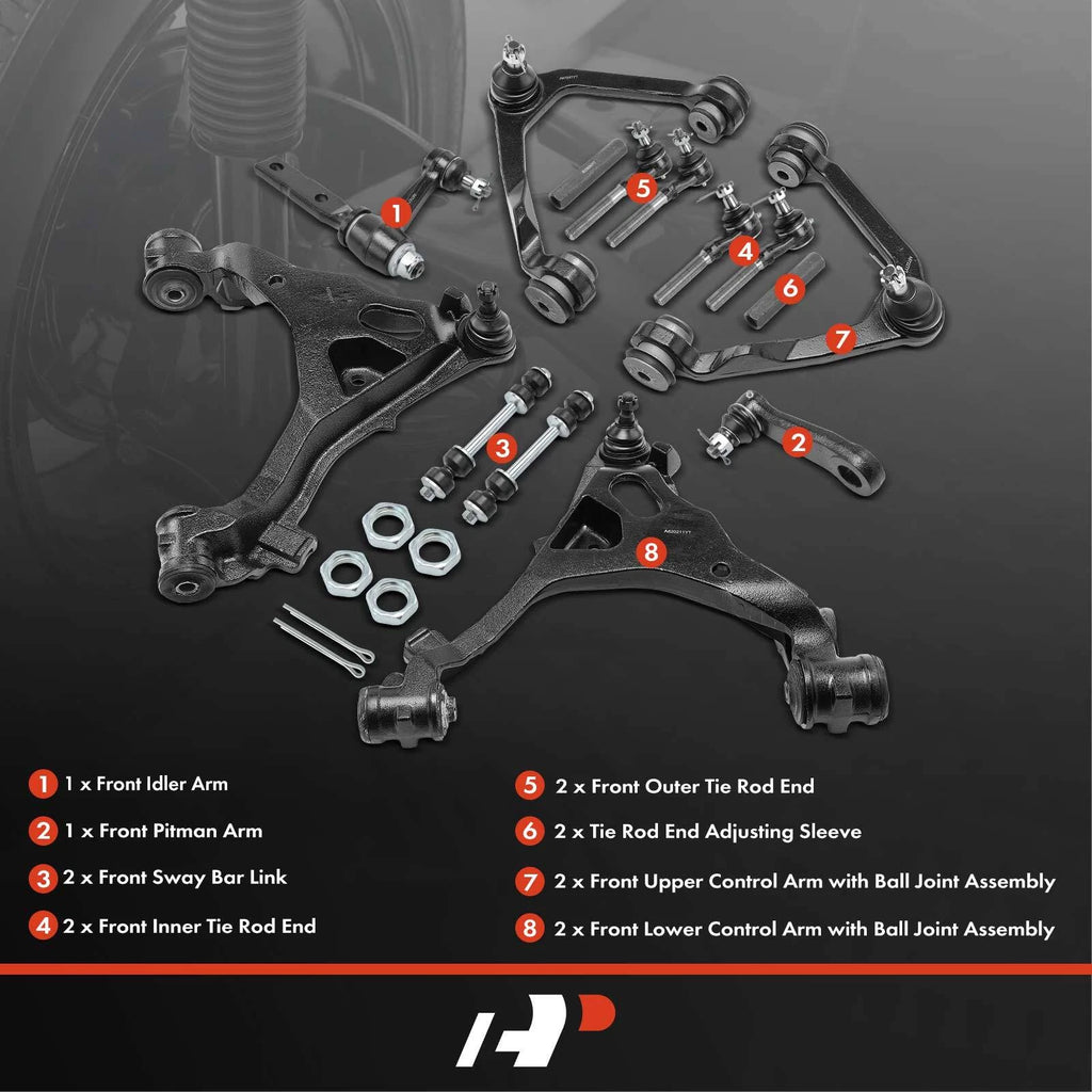 Set of 14 Front Control Arms with Ball Joints for Ford F-150 (1998–2000)
