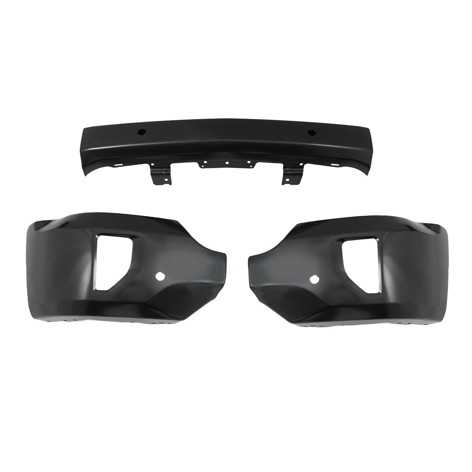 Front Bumper Face Bar for Chevy Silverado 1500 (2016–2018) Black with Sensor Holes