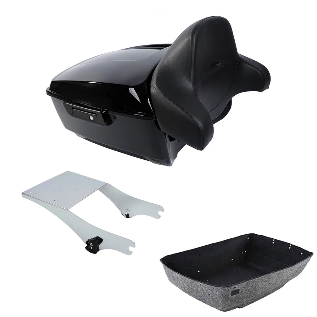 2X Black King Trunk Backrest Mount Rack for Harley Electra Glide (1997–2008)