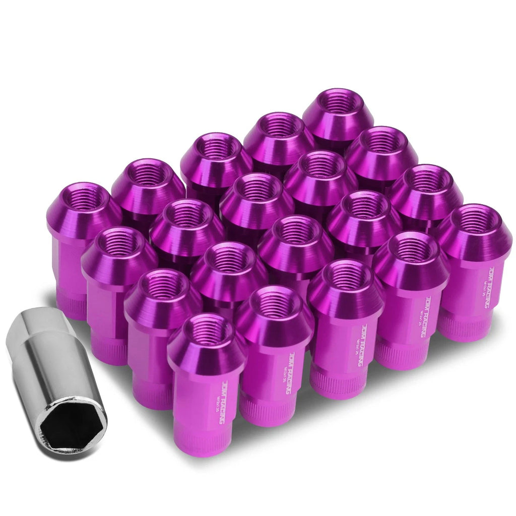 Set of 4 Open End M12x1.25 44mm Tall Purple Aluminum Lug Nuts for JDM Rims