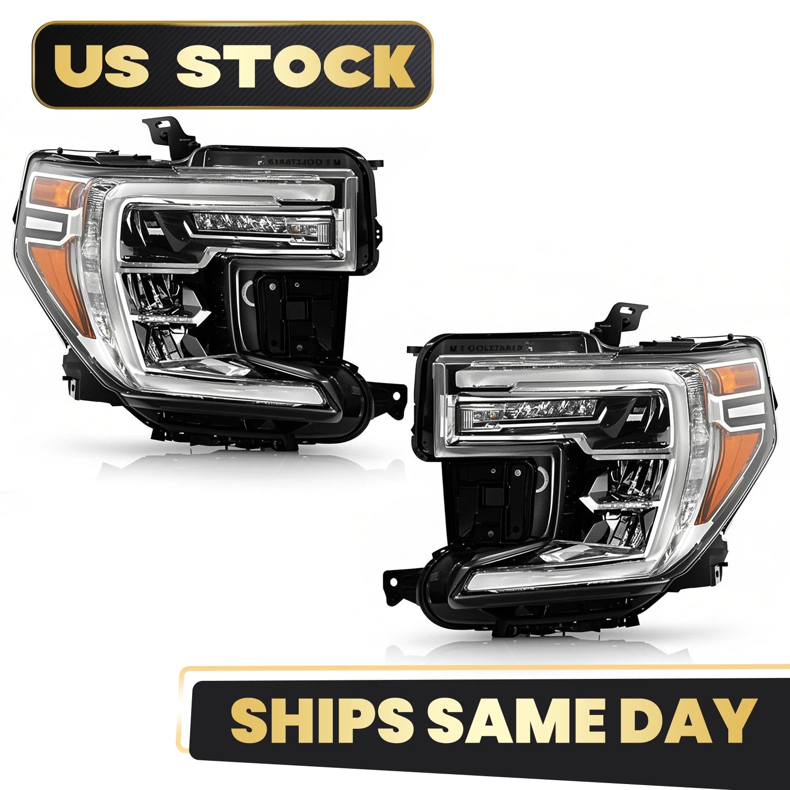 Full LED Headlight Set for GMC Sierra 1500 (2019–2022) L+R Pair