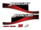 Set of 2 Decals for Mercury Outboard 25hp (808499A00)