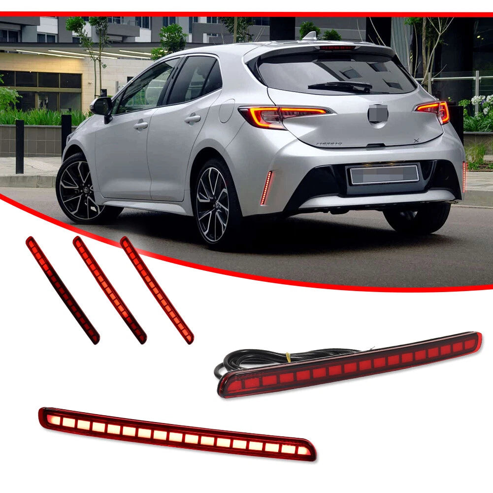 Red LED Rear Bumper Reflector Brake Light for Toyota Corolla Hatchback (2019–2022)