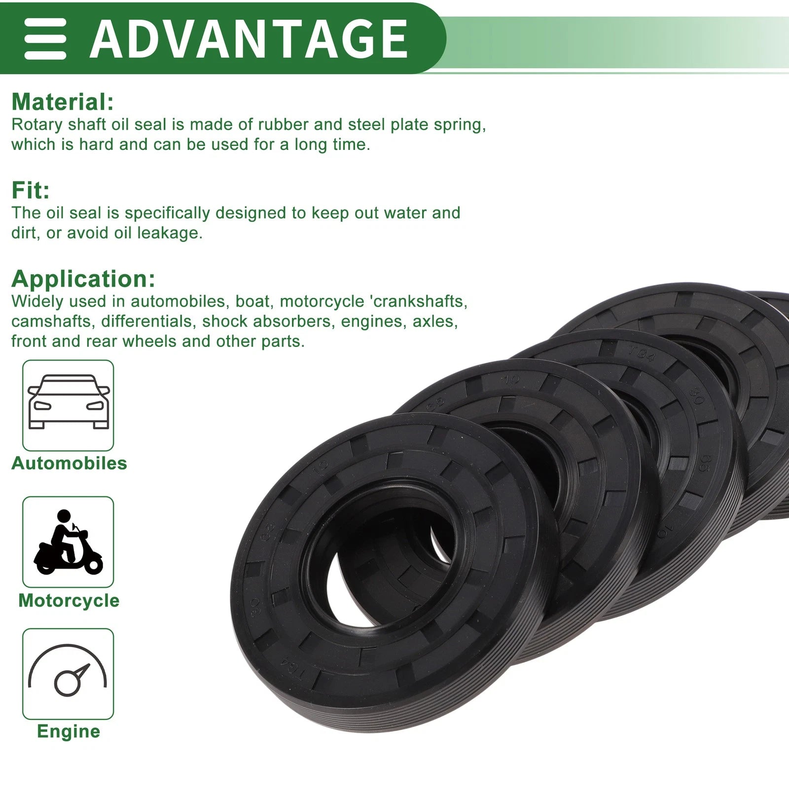 Set of 5 Oil Seals NBR Rubber 30x65x10mm for Various Models 