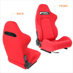 2Pcs Reclinable Racing Seats for Universal Fit (21.5" W X 21.5" D X 35" H)