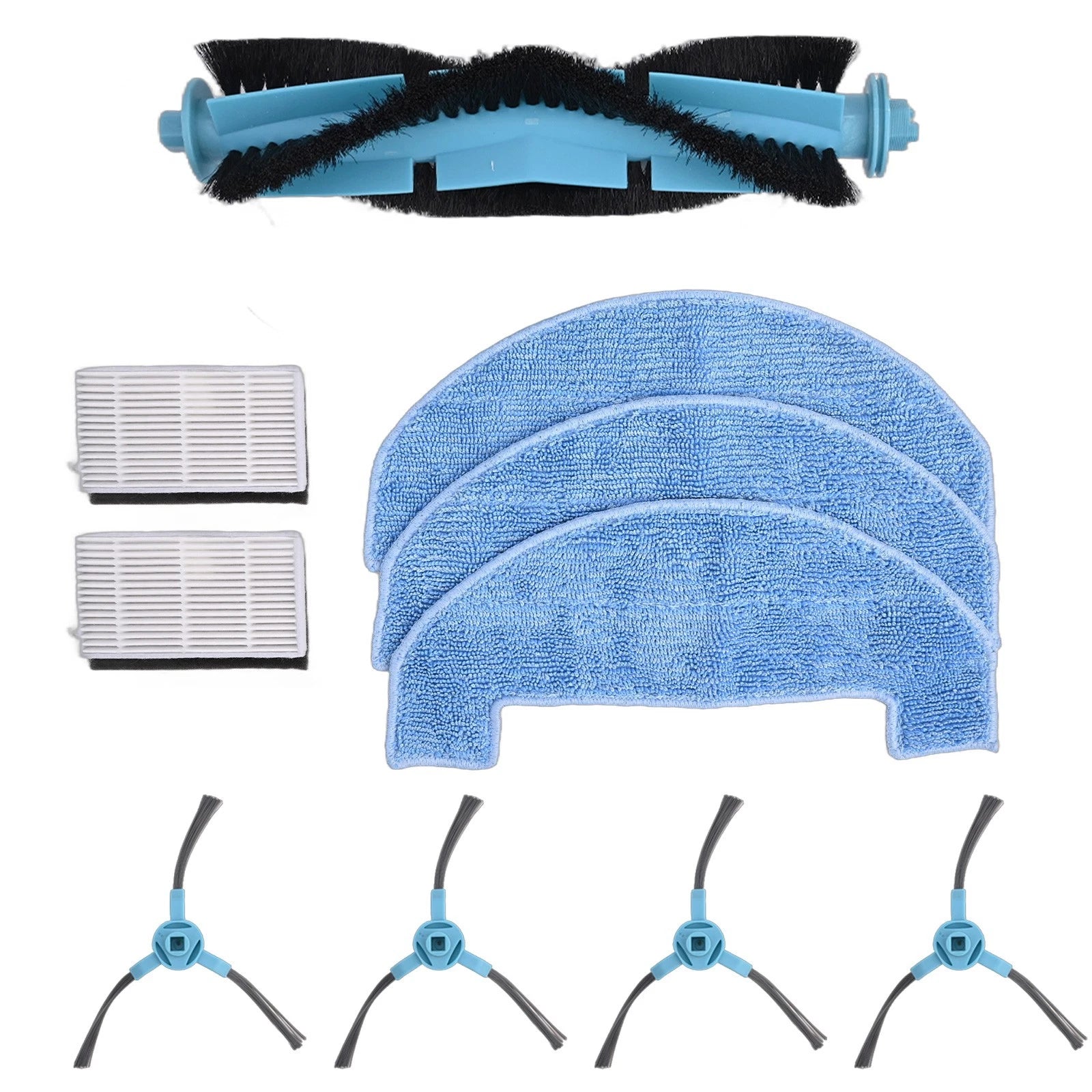 Main Brush, Side Brush, Filter, Mop Cloth Bundle for Ultenic D10 (2021–2023)