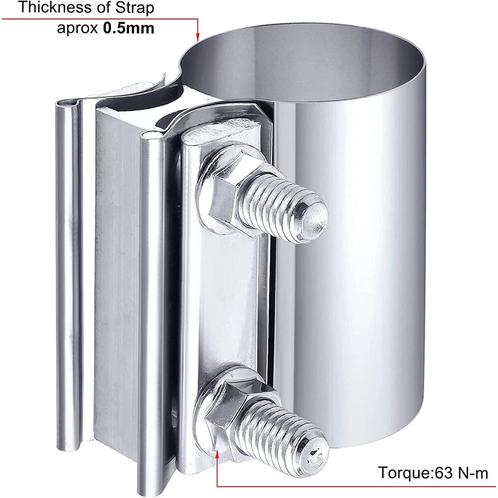 2.25" Butt Joint Exhaust Band Clamp for Universal Applications (T304)