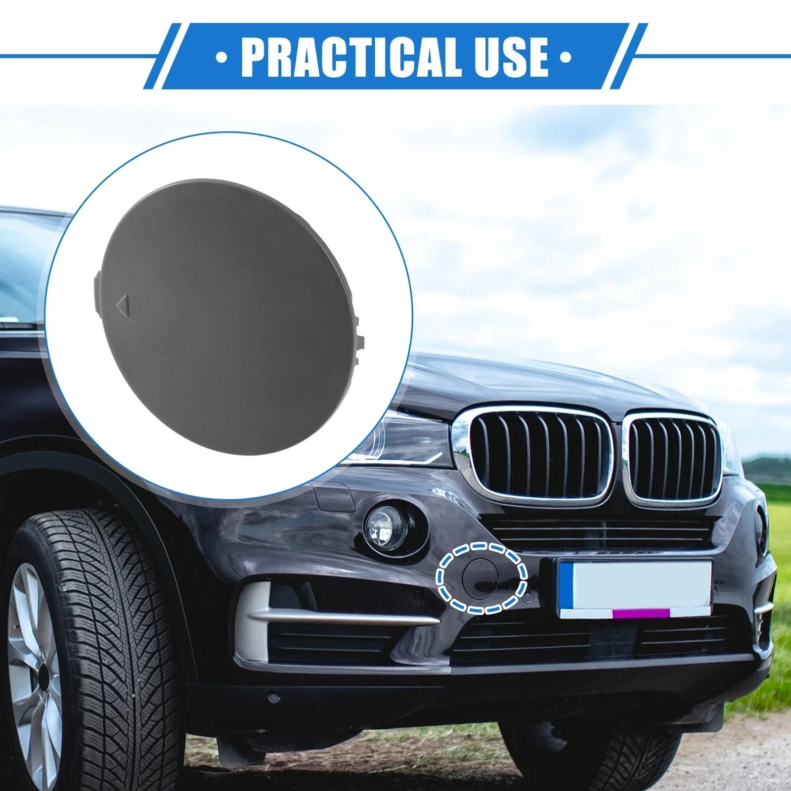 Front Right Bumper Tow Hook Eye Hole Cover Cap for BMW X5 (2016-2018)
