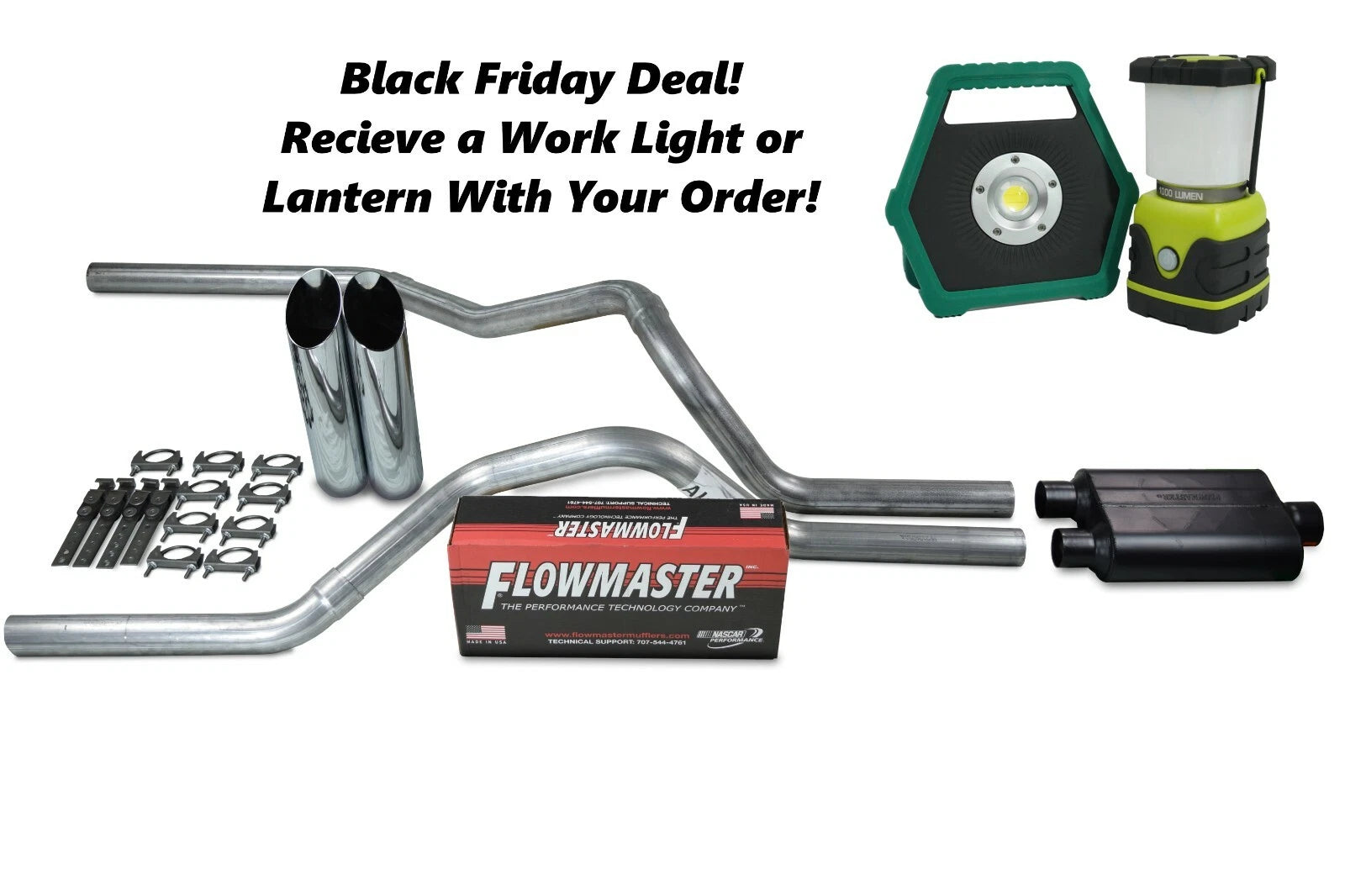 Dual Exhaust Kit for Ram 1500 (2019–2023) with Flowmaster Super 44 Tips