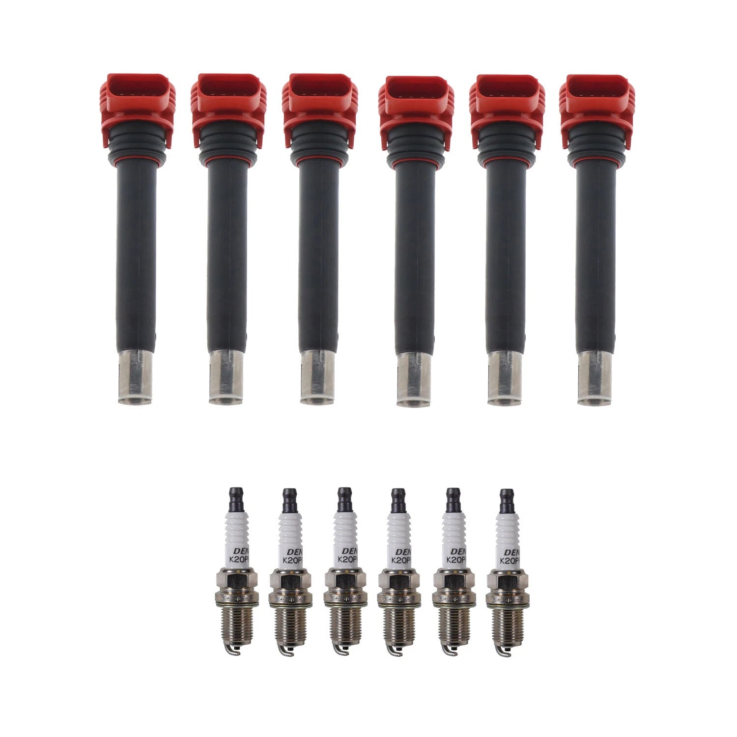 Set of 6 Ignition Coils & U-Groove Spark Plugs for Audi Q5 (2009–2017)