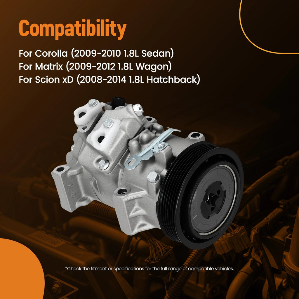 A/C Compressor for Toyota Corolla (2009-2010) & Scion xD (2008-2014)