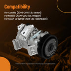 A/C Compressor for Toyota Corolla (2009-2010) & Scion xD (2008-2014)
