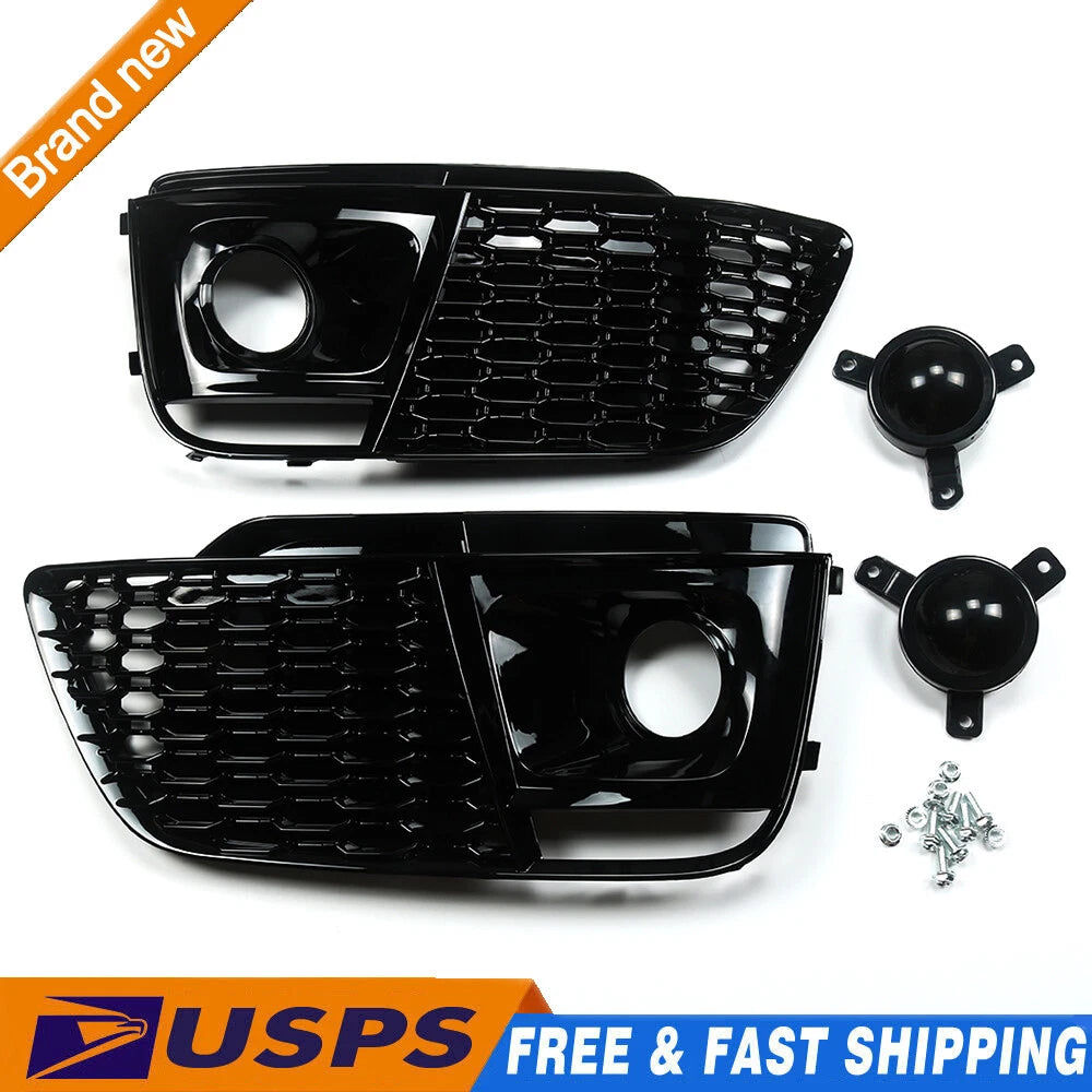 Front Honeycomb Fog Lamp Grilles Cover for Audi Q5 SQ5 (2018–2019)