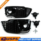 Front Honeycomb Fog Lamp Grilles Cover for Audi Q5 SQ5 (2018–2019)