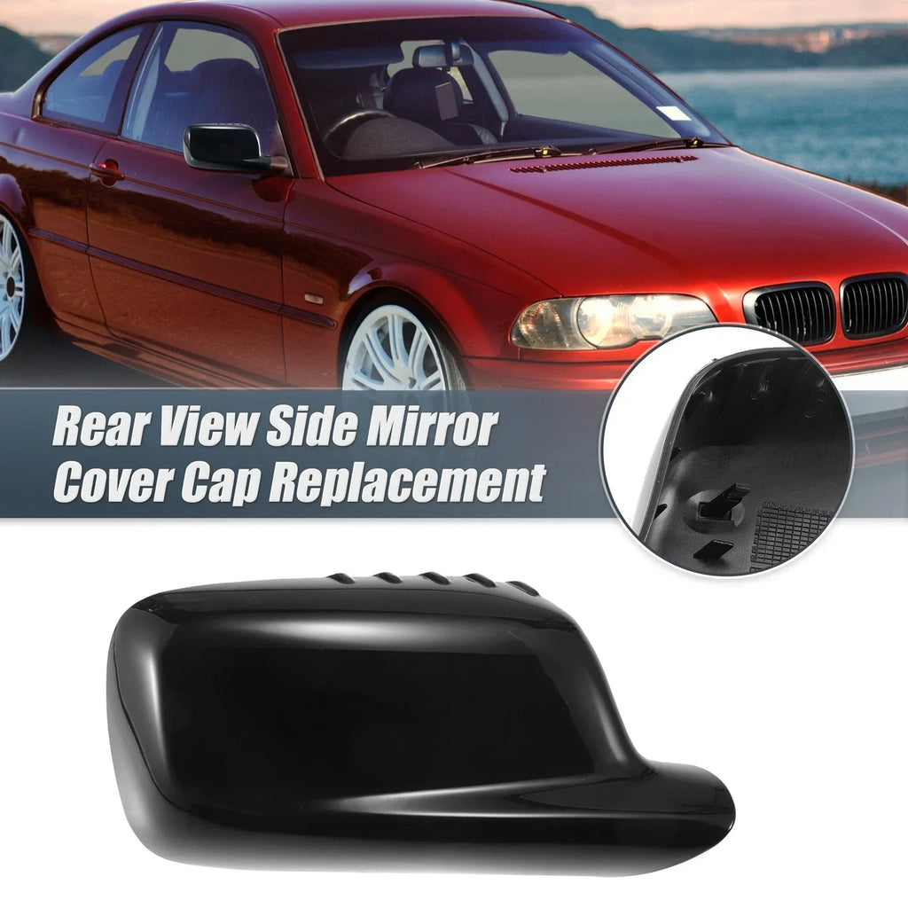 Right Side Mirror Cover Cap Gloss Black for BMW 3 Series E46, 7 Series E65 E66