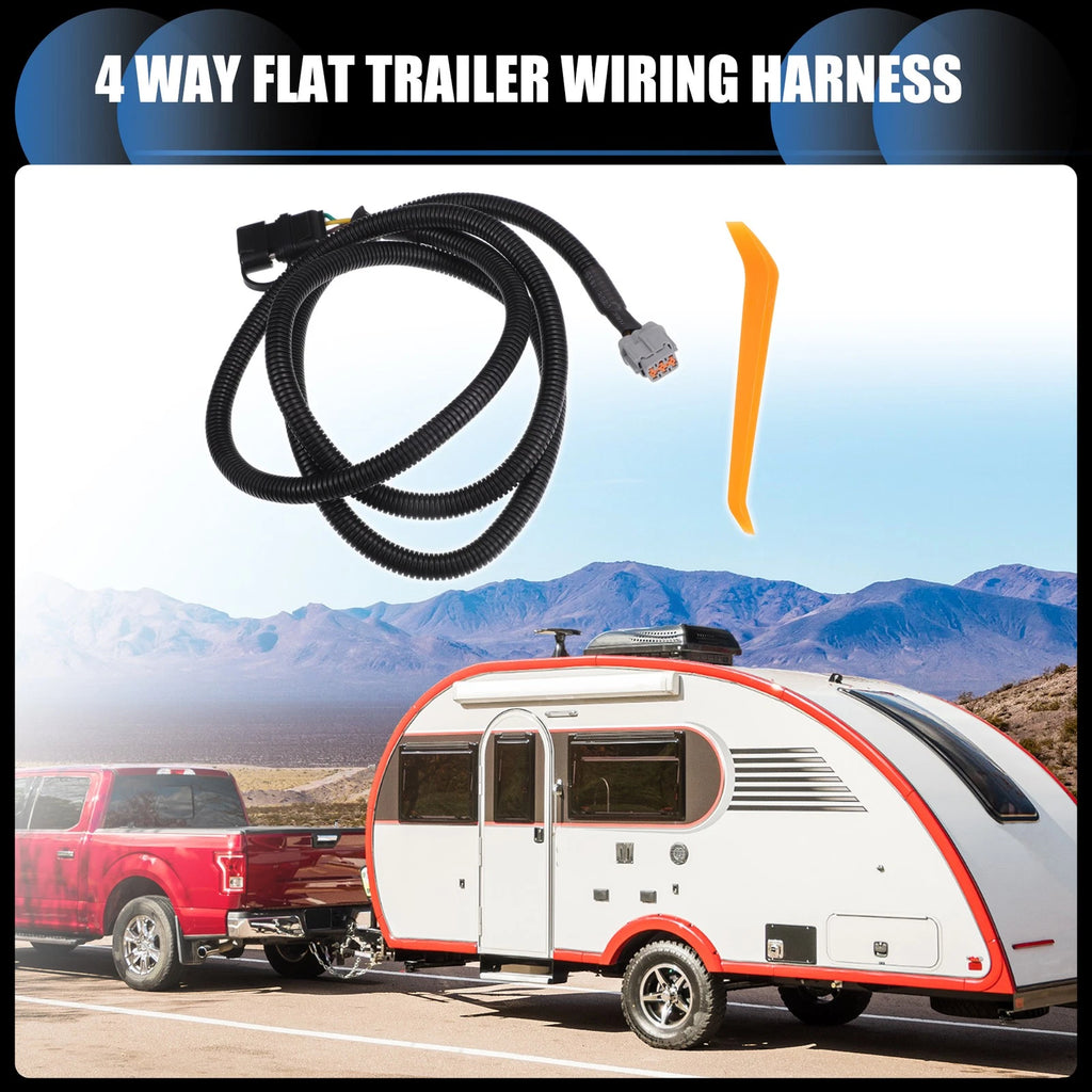 Set of 4 Way Flat Trailer Wiring Harness for Nissan Frontier (2005–2022)