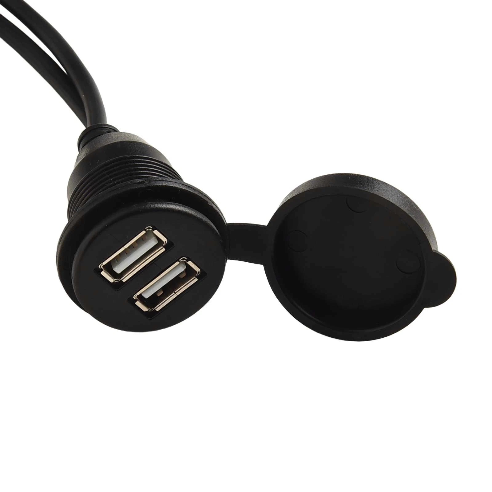 Dual USB Flush Mount Adapter for Car (145cm Cable Length)