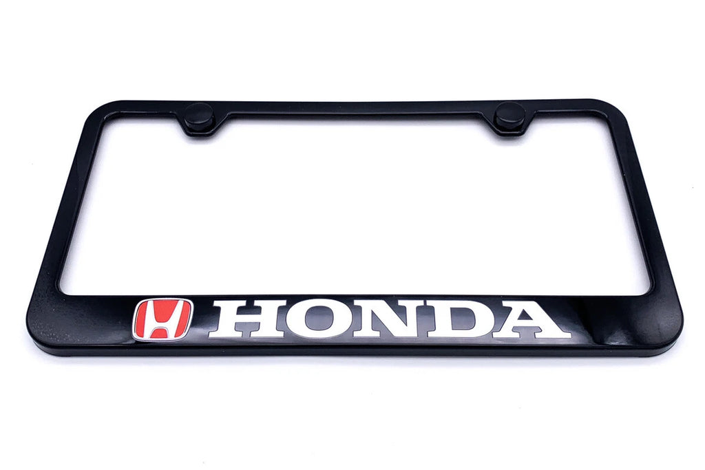 License Plate Frame Black Plastic with Red Honda Logo for Honda (2013–2025)
