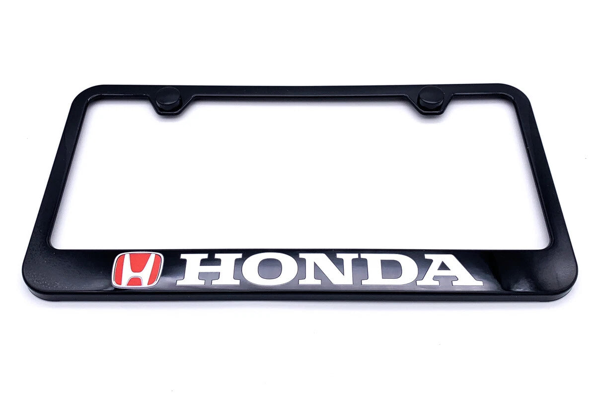 License Plate Frame Black Plastic with Red Honda Logo for Honda (2013–2025)