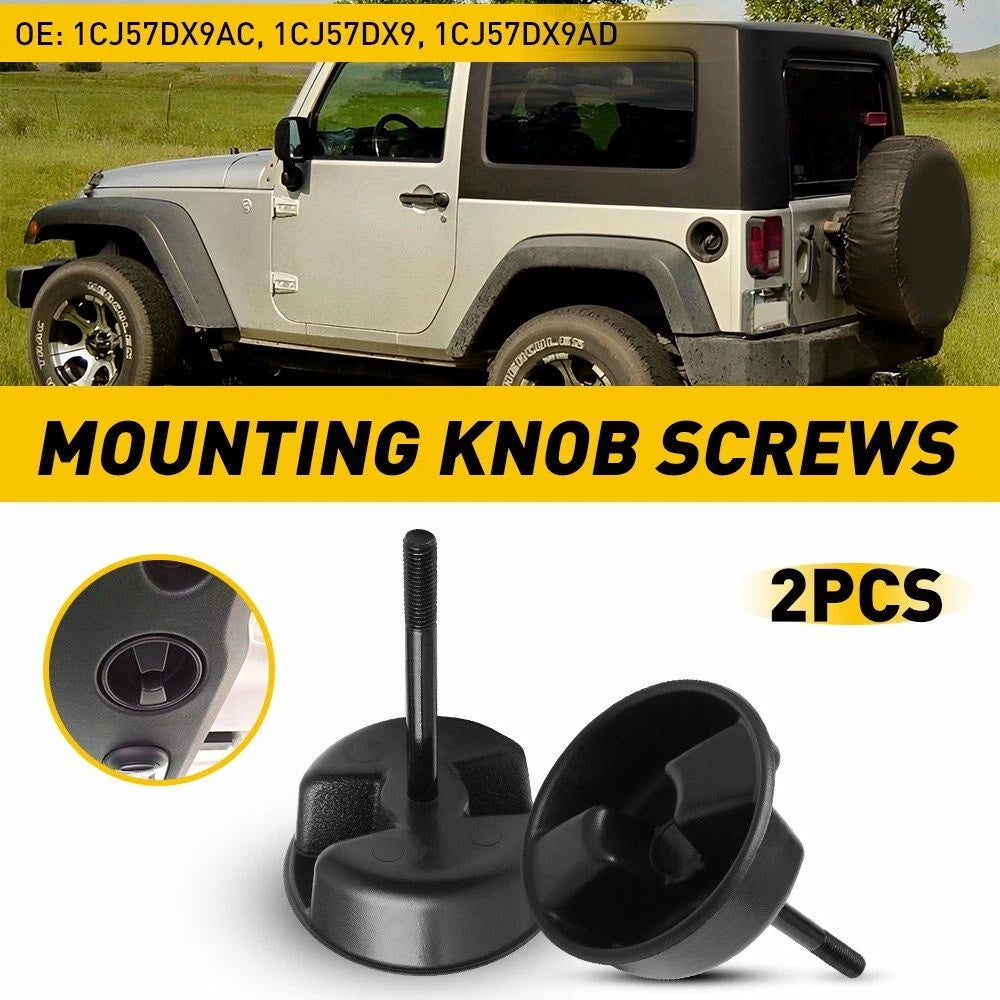 2pc Targa Mounting Knob Screw for Jeep Wrangler JK (2007–2018)