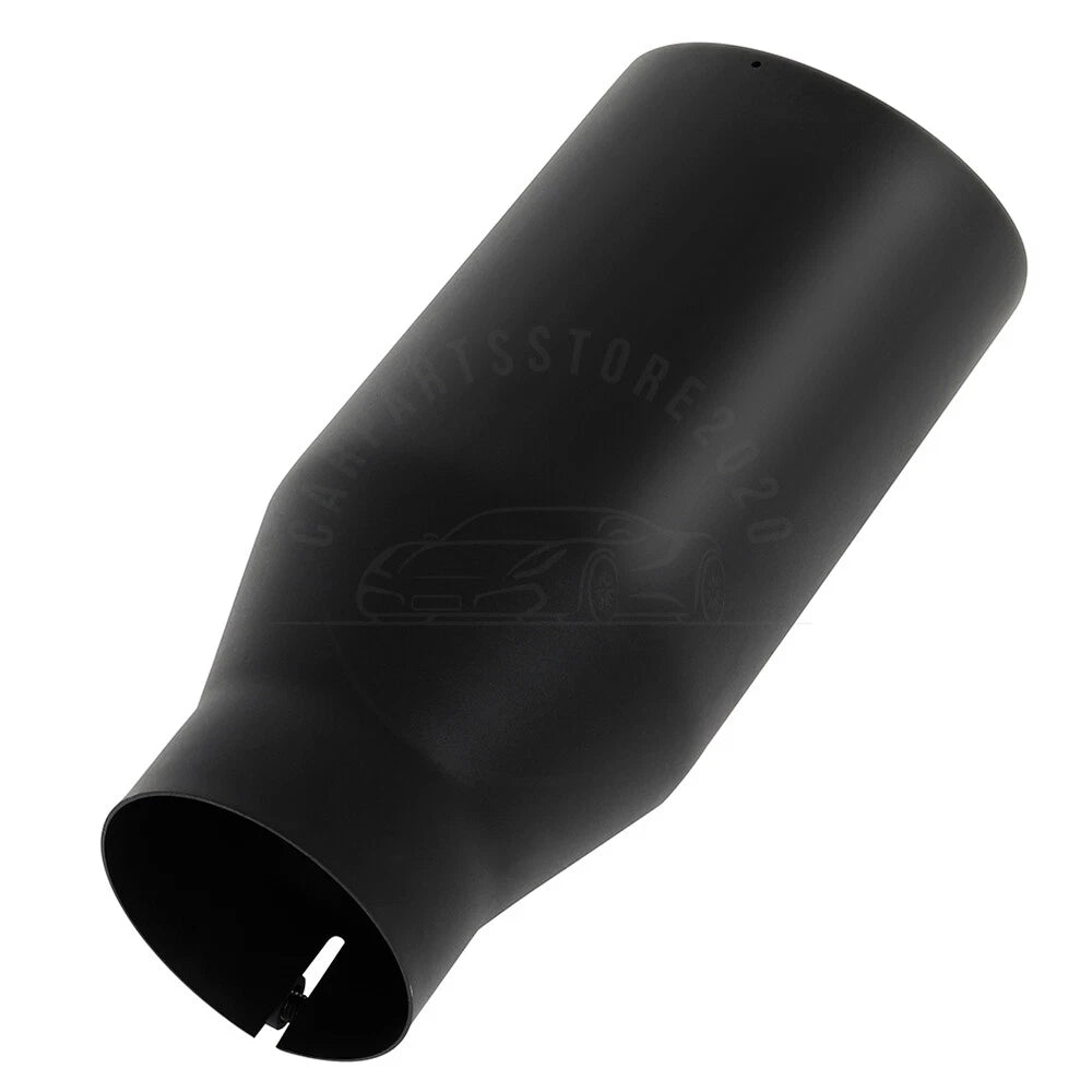 2X 4" Inlet 6" Outlet 15" Long Black Stainless Steel Exhaust Tip