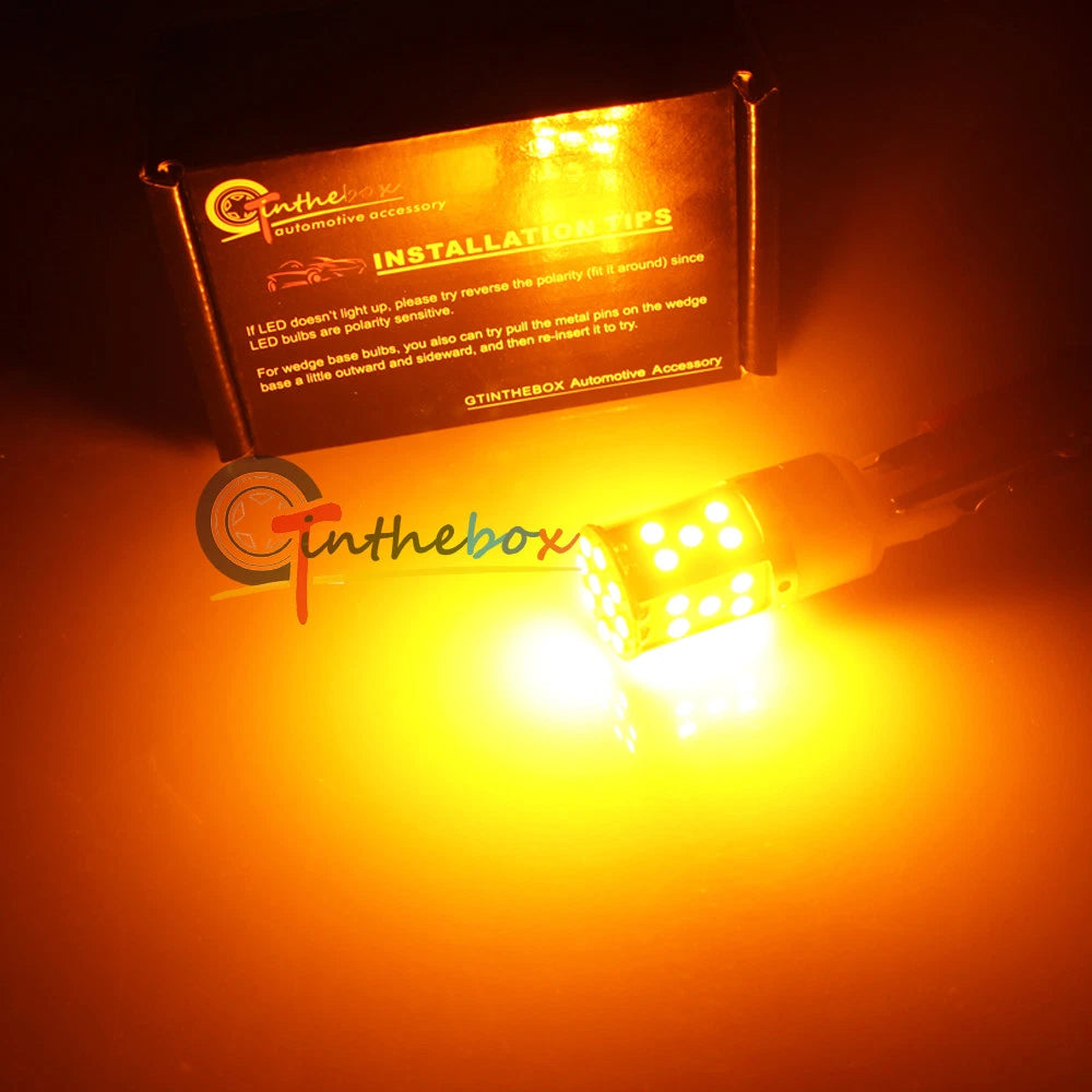 2X 7440 Amber LED Turn Signal Light Bulbs for Cars