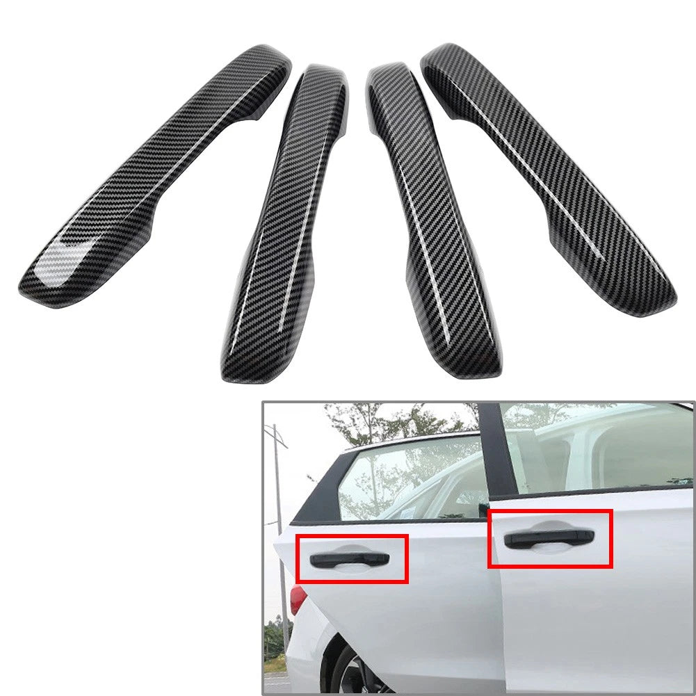 Set of 4 Outer Door Handle Cover Trim for Honda Civic (2022–2025) Carbon Fiber