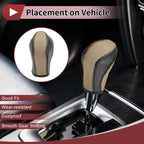 Gear Shift Knob Cover for Nissan Maxima (2016–2023) Black Beige Faux Leather