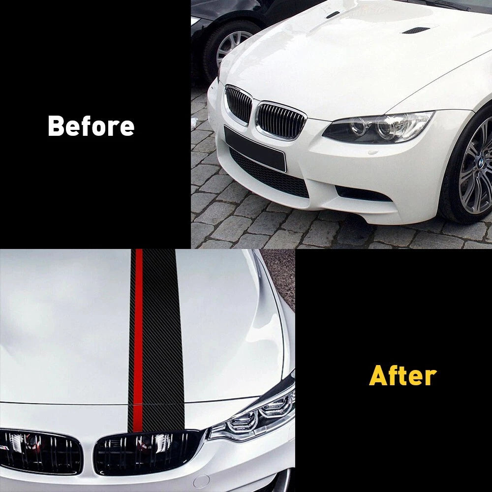 5D Carbon Fiber Decal Wrap Sticker for Universal Car Front Hood