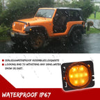 2X Amber LED Front Side Marker Signal Lights for Jeep Wrangler JK (2007–2018)