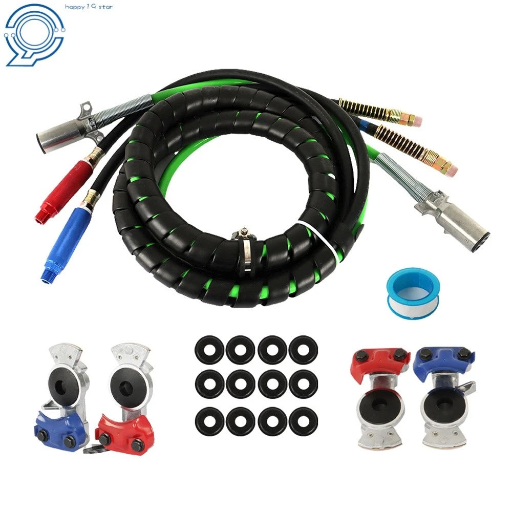 3-in-1 Air Line Hose Assembly Set for Semi Truck Tractor (12 Feet)