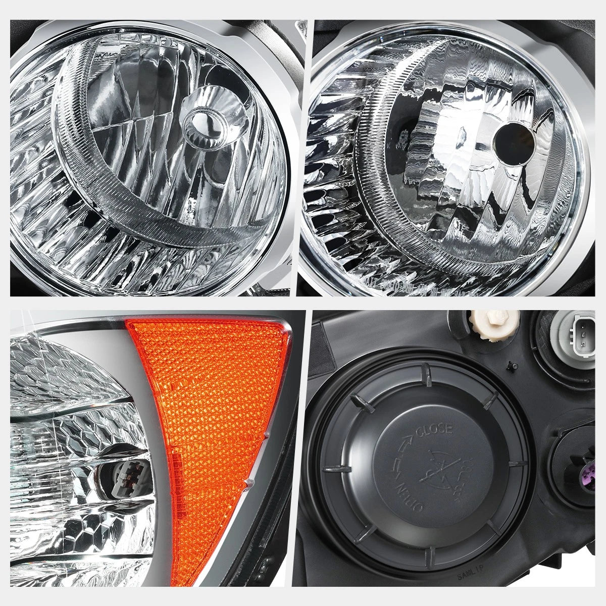 Left Driver Side Headlight Lamp for Chevy Sonic (2012–2016) OE Style Chrome Bezel