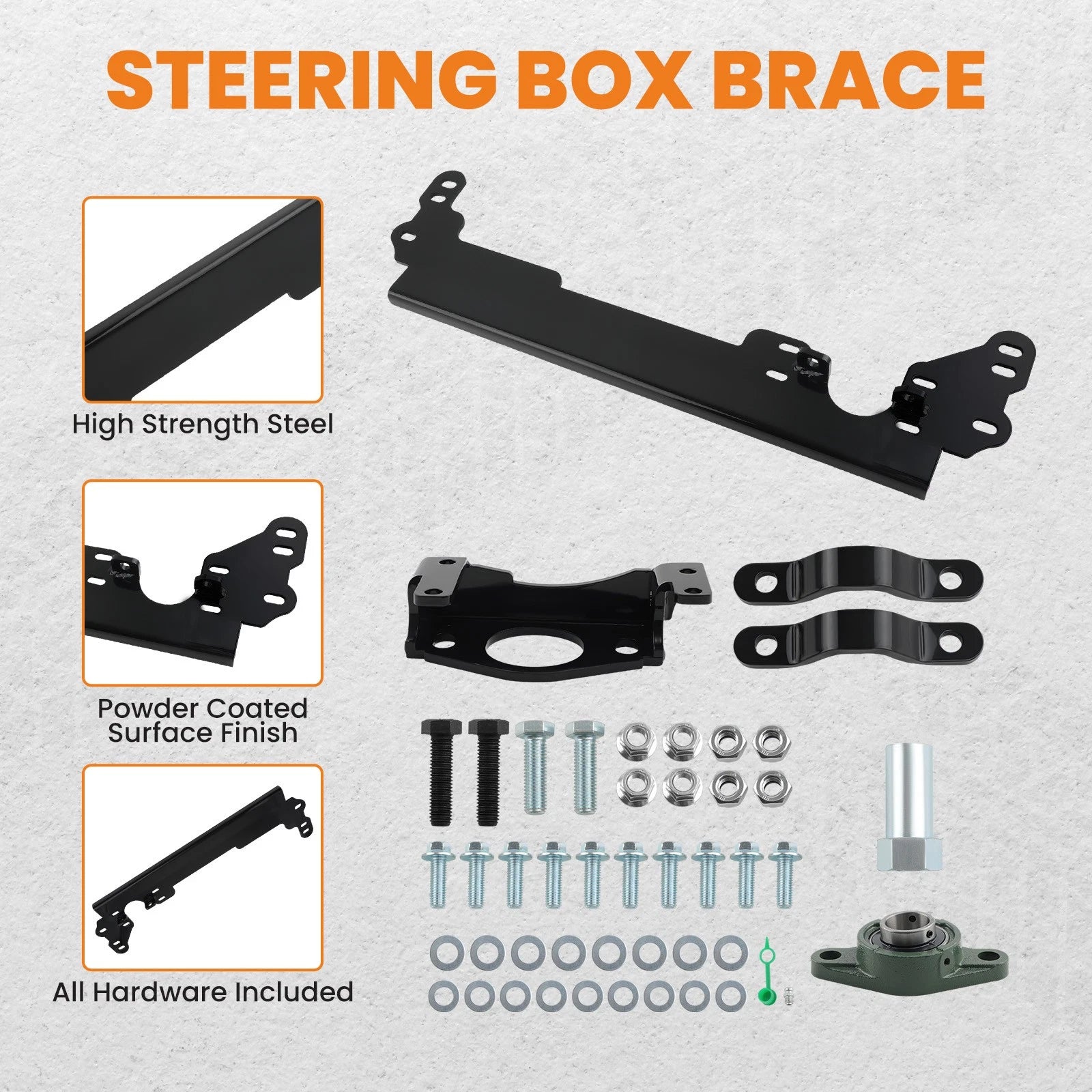 Steering Box Brace Bracket Kit for Jeep Cherokee XJ (1984–2001)