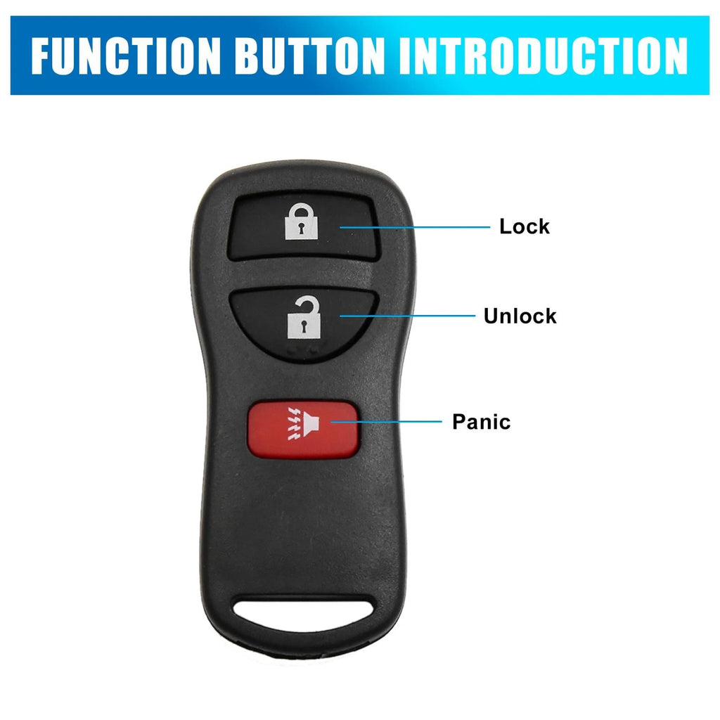 Key Fob Shell Case CWTWB1U415 for Nissan Xterra (2005–2015) Black