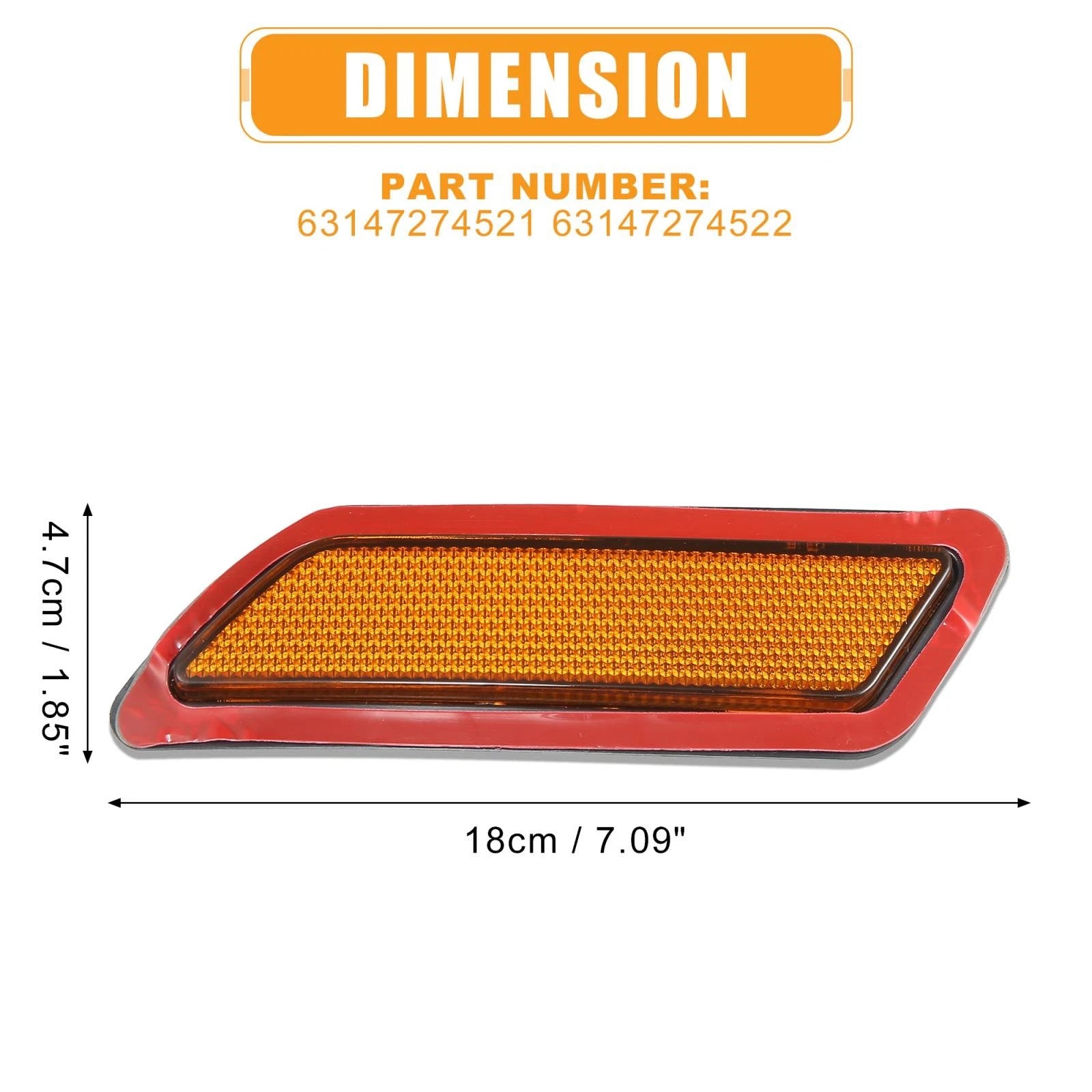 Pair Bumper Reflector Side Marker 63147274522 for BMW 3-Series (2013–2015)