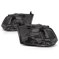 Smoked Lens Clear Side Corner Quad Headlight Set for Dodge RAM Pickup (2009–2018)