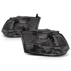 Smoked Lens Clear Side Corner Quad Headlight Set for Dodge RAM Pickup (2009–2018)