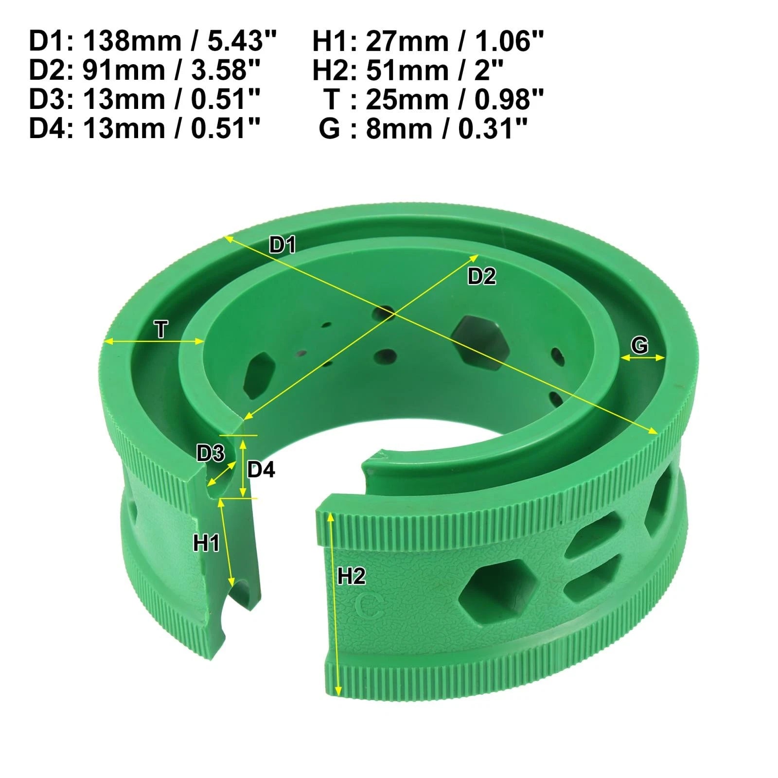 2X Green Coil Spring Rubber Buffer C Type for Ford, Chevy (Universal)