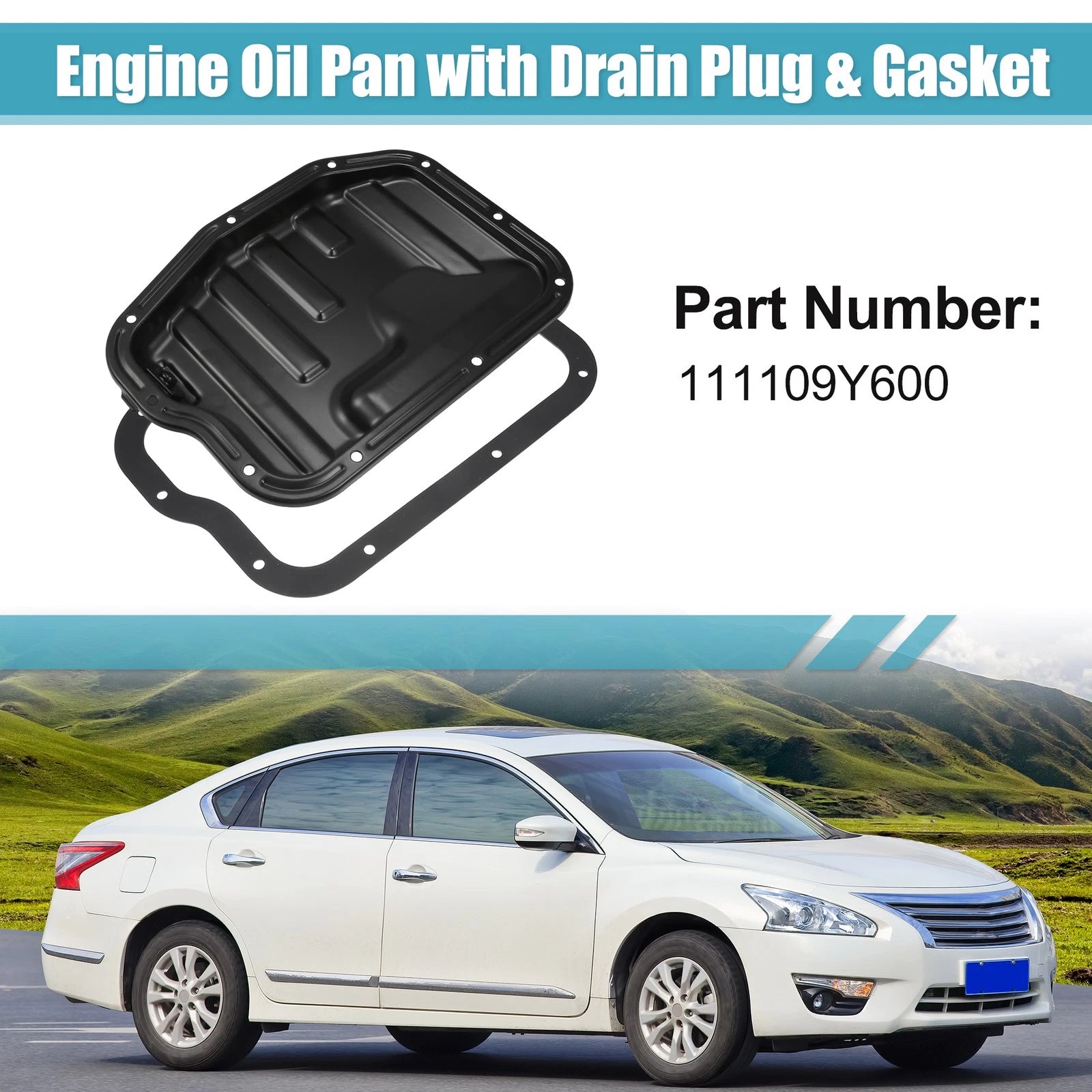 Set of 1 Transmission Oil Pan with Gasket for Nissan Altima (2002–2006) No. 111109Y600