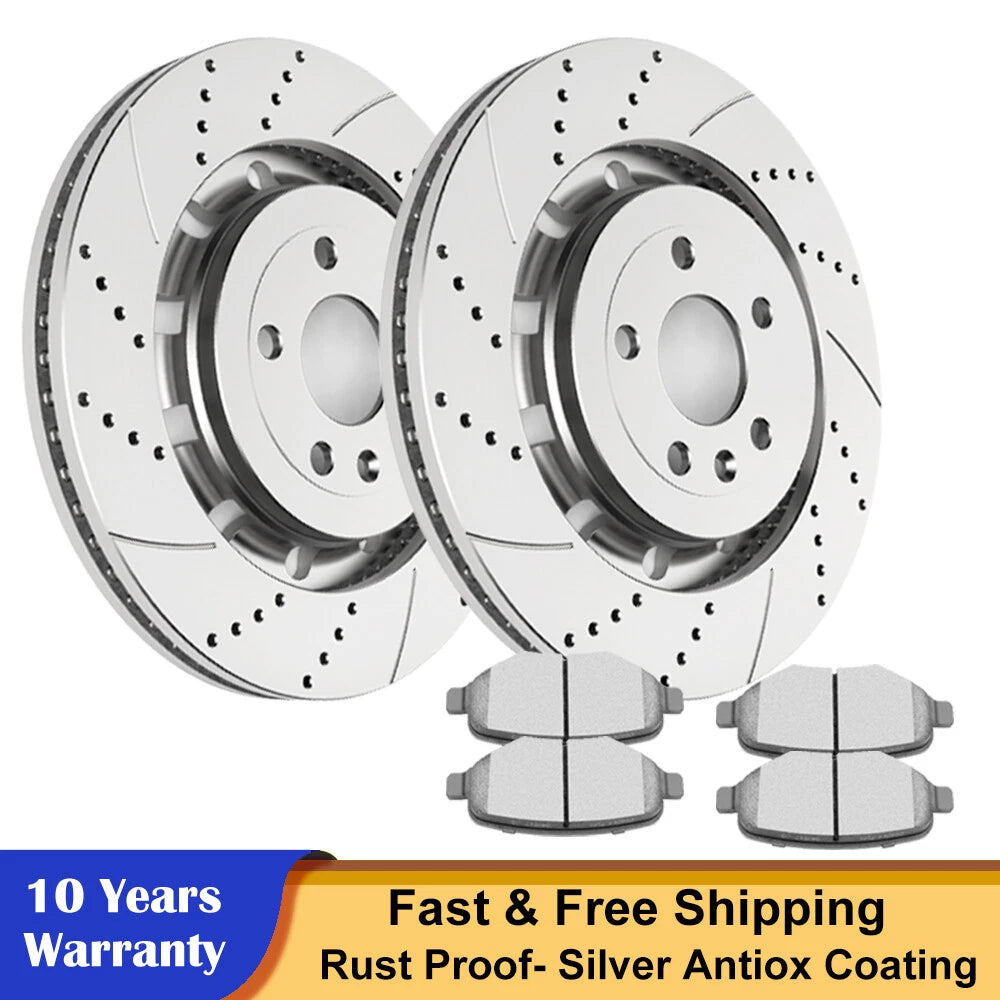 Front Brake Rotors with Ceramic Pads for Ford Flex Taurus Explorer (2009–2019)