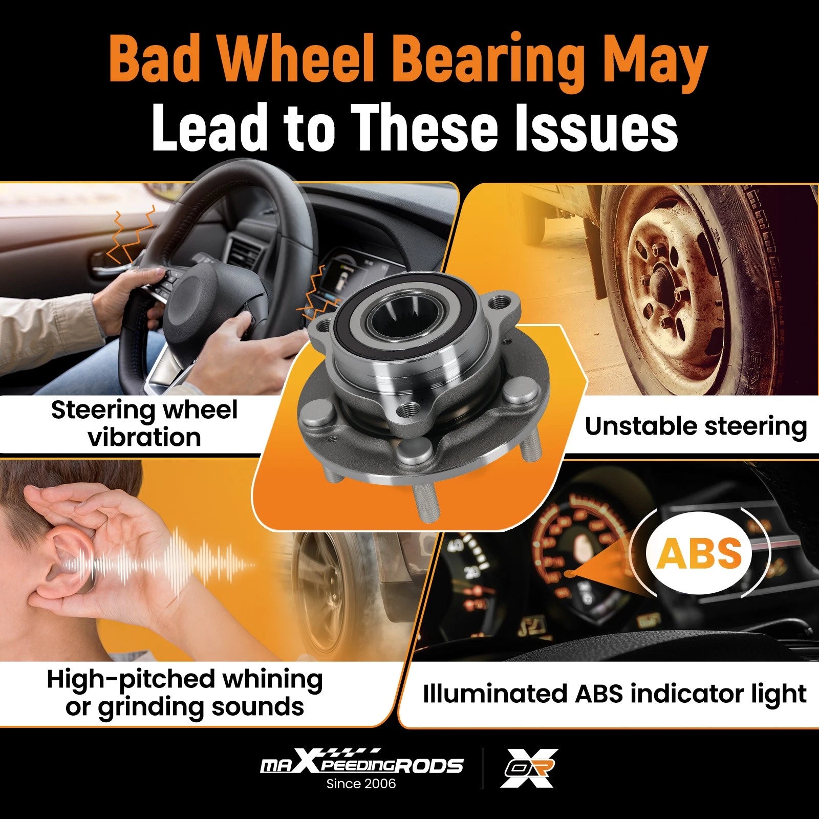 5 Stud Wheel Hub Bearing for Hyundai Elantra/Ioniq/Veloster (2017–2023) 513420