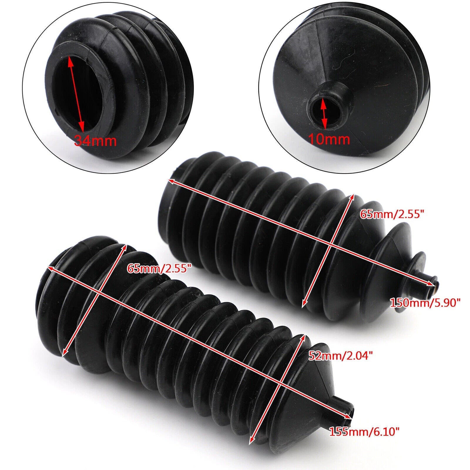 Steering Rack Boots Pair for Polaris Ranger 500 570 700 800 900 (2010–2021)