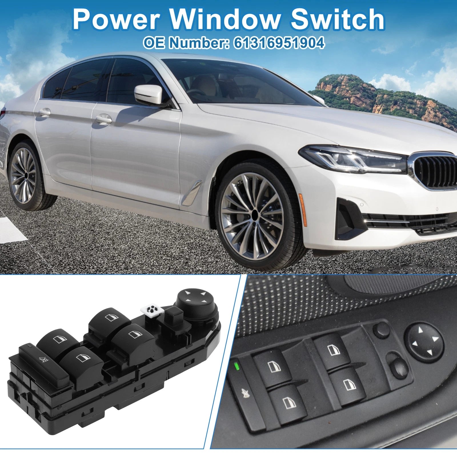 Power Window Switch for BMW 525i (2004–2005) No. 61316951904